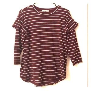 Maroon Striped Top